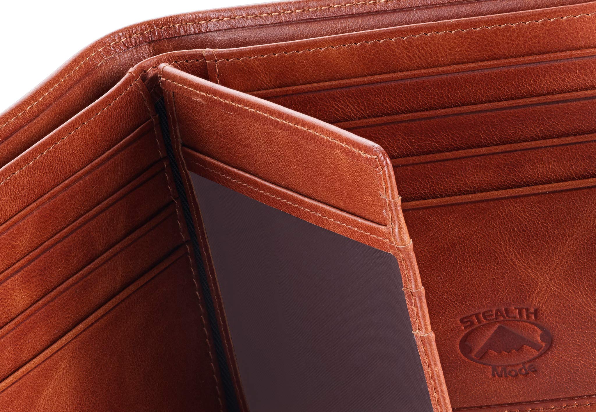 Stealth Mode Leather Bifold Wallet for Men With ID Window and RFID Blocking