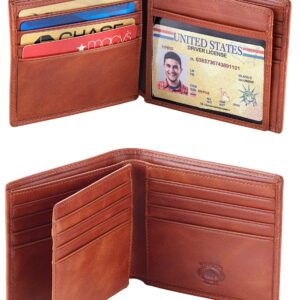 Stealth Mode Leather Bifold Wallet for Men With ID Window and RFID Blocking