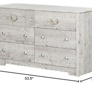 South Shore Aviron 6-Drawer Double Dresser-Seaside Pine