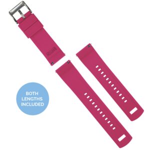 BARTON WATCH BANDS, 22mm Black/Pink - Elite Silicone Watch Bands - Quick Release - Choose Strap Color & Width