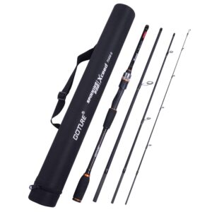 Fishing Rods Spinning Travel Fishing Pole Pack case Portable 4 Sections ulLight Weight Carbon Fiber Poles M Power Medium Action 7ft