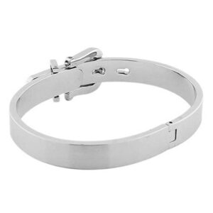 High Polished Stainless Steel Adjustable Belt Buckle Love Bracelets Bangle For Men/Women White Silver Perimeter 7.5inch