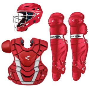 easton gametime baseball catchers equipment box set, adult, red