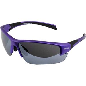 Global Vision Hercules-7 Women' s Softball Pickleball Tennis ANSI Z87.1 Safety Sunglasses Purple Frame with Flash Mirror Lenses