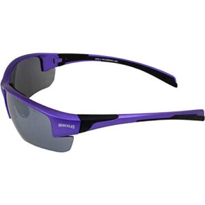 Global Vision Hercules-7 Women' s Softball Pickleball Tennis ANSI Z87.1 Safety Sunglasses Purple Frame with Flash Mirror Lenses