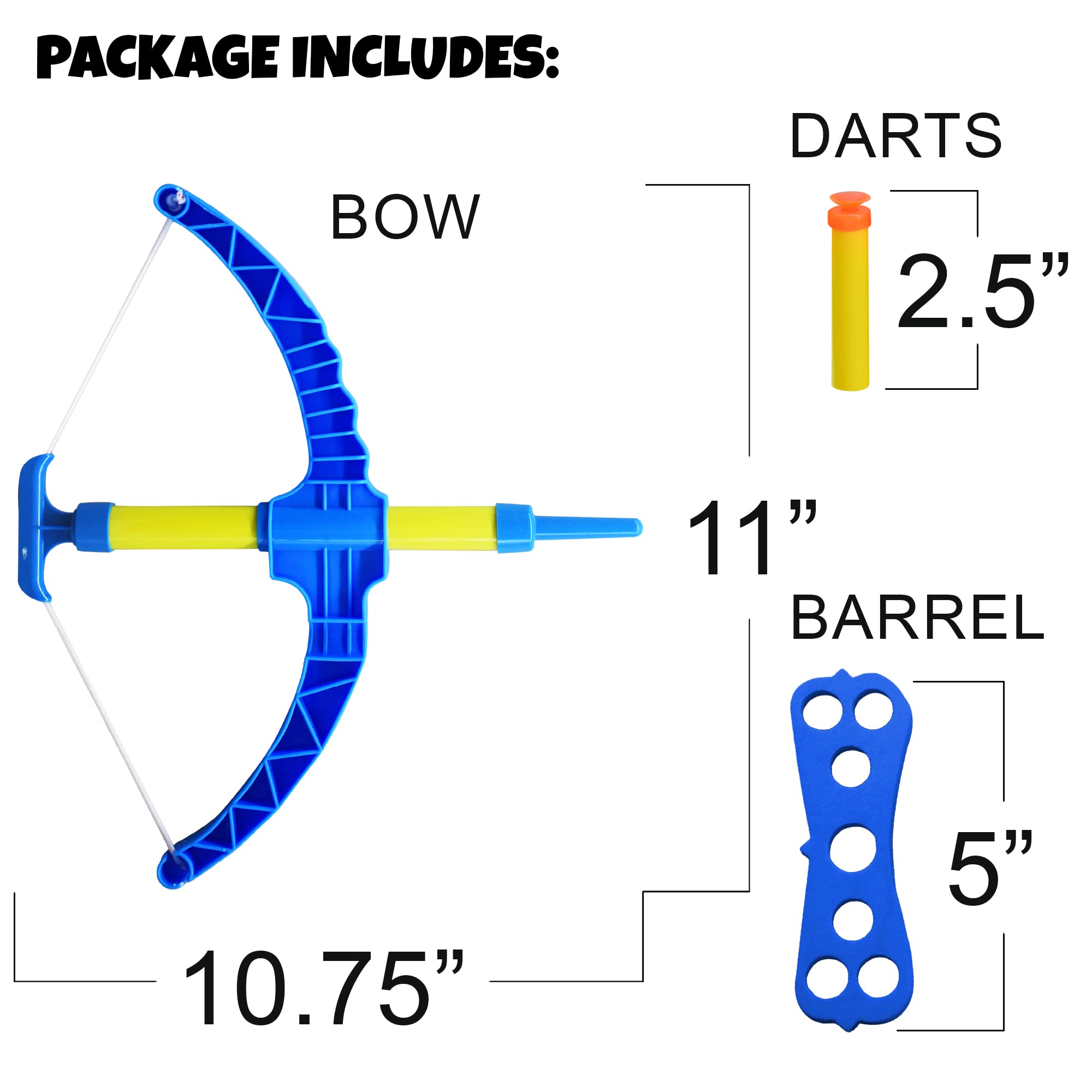 ArtCreativity Blue Super Bow & Arrow Shooter Set, Includes Air-Powered Bow, Barrel, Six Soft Foam Darts, Comes in Blister Card Packaging, Sports Toy for Kids