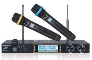 martin ranger u-6800r metal dual channels uhf 900mhz wireless microphone system with plug-in usb rechargeable lithium battery