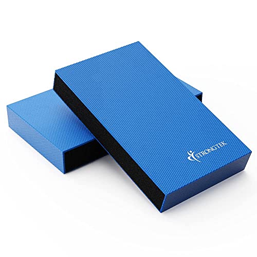 StrongTek Balance Pad, Balancing Foam Pad, Large 2 in 1 Yoga Foam Cushion Exercise Mat, Knee Pad for Fitness and Stability, Stretching, Pilates, Physical Therapy, Core Trainer Board