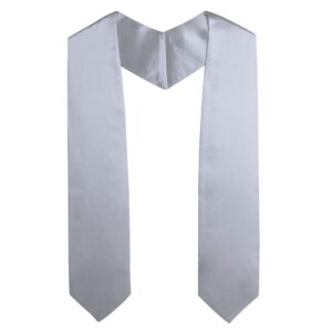 osbo gradseason unisex adult plain graduation stole for academic commencements, 60'' long (silver)