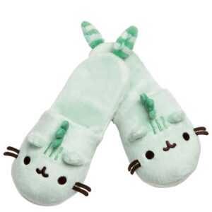 gund pusheenosaurus pusheen plush dino slippers, green, one size fits most