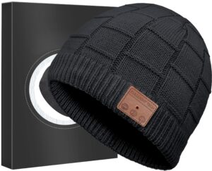 bluetooth beanie hat headphones unique tech gifts stocking stuffer black