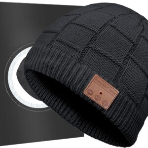 Bluetooth Beanie Hat Headphones Unique Tech Gifts Stocking Stuffer Black