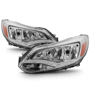 acanii - for replacement 2012-2014 ford focus halogen model headlights headlamps driver + passenger side