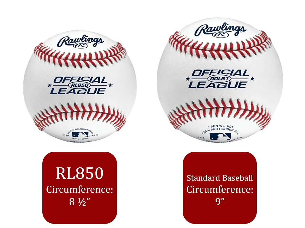 Rawlings | UNDERSIZED Official League Practice Baseballs | 8.5" | 12 Count