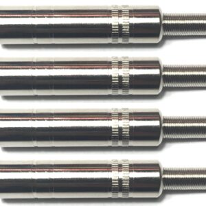 CESS 1/4 Inch TS Female Jack -1/4" Cable Connector for Microphone and Guitar - 6.35mm Mono Socket (4 Pack)