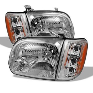 ACANII - For 2005-2006 Toyota Tundra 05-07 Sequoia Double | Crew Cab Headlights Headlamps w/Corner Lamps Set Left+Right