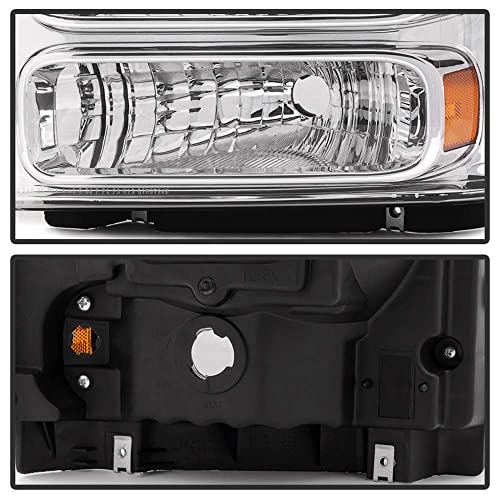 ACANII - For 1999-2004 Ford Super Duty F-250 F-350 Truck Excursion Conversion Chrome Headlights Headlamps Set Left+Right