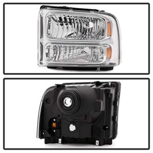 ACANII - For 1999-2004 Ford Super Duty F-250 F-350 Truck Excursion Conversion Chrome Headlights Headlamps Set Left+Right