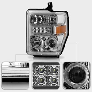 ACANII - For 2008 2009 2010 Ford F250 F350 F450 SD LED Halo Projector Headlights Headlamps Driver + Passenger Side