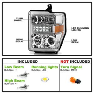 ACANII - For 2008 2009 2010 Ford F250 F350 F450 SD LED Halo Projector Headlights Headlamps Driver + Passenger Side