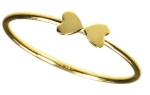 ugems 14k gold filled double heart stacking rings size 7