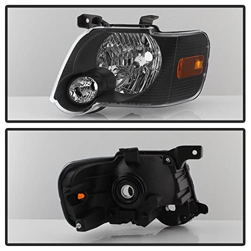 ACANII - For Black 2006-2010 Ford Explorer Headlights Headlamps Replacement Driver+Passenger Side