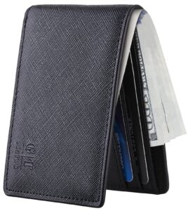 gostwo slim wallet for men minimalist leather id window front pocket bifold wallet