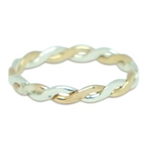 toe rings & things thumb ring | twine medley | .925 sterling silver & gold filled braid | fitted thumb ring (8)