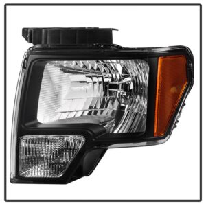 ACANII - For Black 2009-2014 Ford F150 Replacement Headlights Lamps Aftermarket Driver + Passenger Side