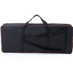 61 Key Keyboard Case,Electric Keyboard Bag Piano Gig Bag,Waterproof Keyboard Cover,600D Oxford Cloth Keyboard Carrying Case with 10mm Cotton Padded Keyboard Case Bag.40.1"x15.7"x4.7 Black+Red