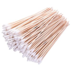 600pcs gun cleaning swabs ，6 inch long wooden handle cleaning swabs，lint free long cotton swabs for gun cleaning，makeup, pet care ，mechanical and electrical items cleaning