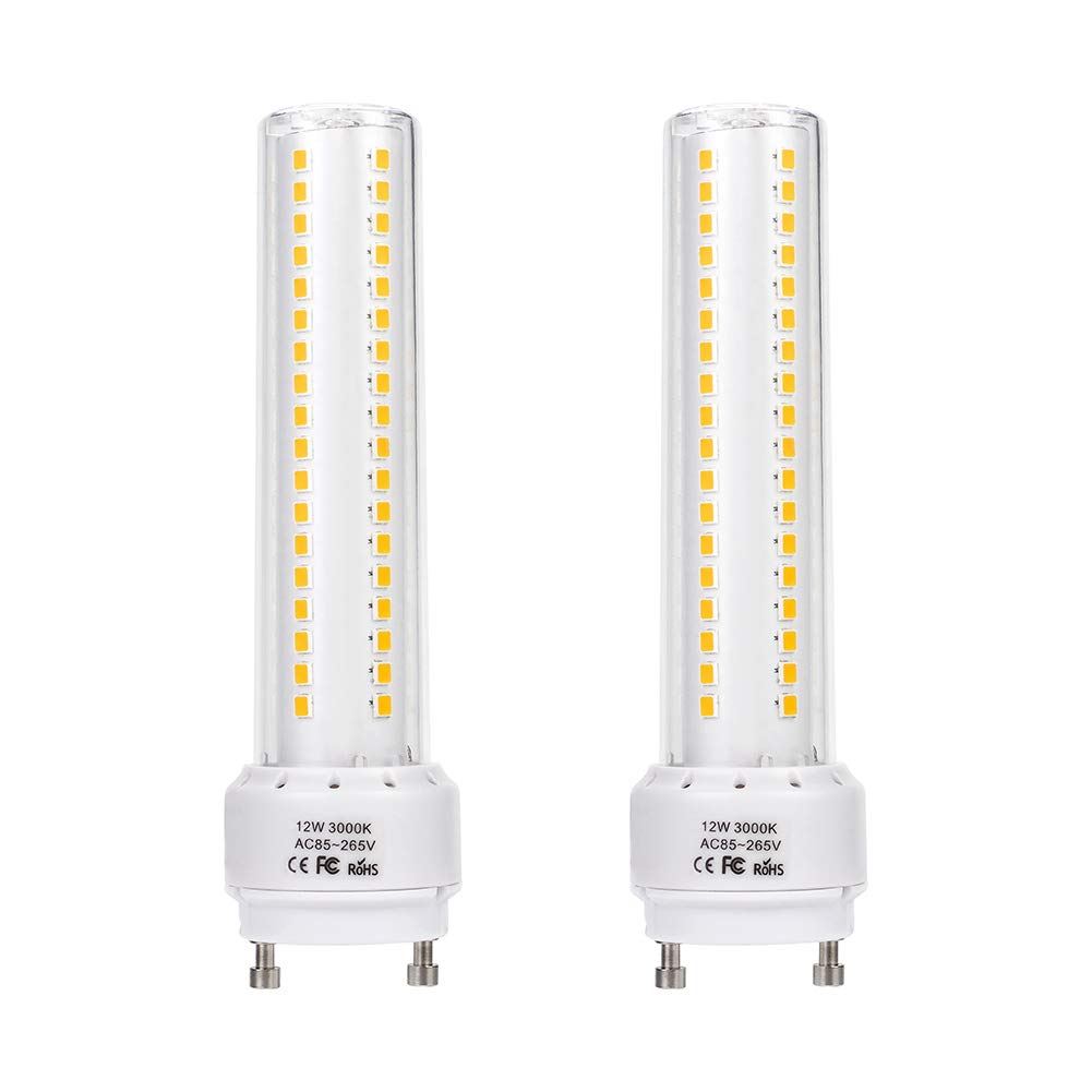 LEGELITE 2 Pack GU24 Led Bulbs 12W 1200Lumen 85-265V AC 3000K Warm White (Remove/Bypass Your Ballast)