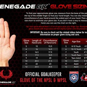 Renegade GK Triton Specter Goalie Gloves with Pro-Tek Fingersaves | 3.5+3mm Super Grip & 4mm Duratek | Black & Blue Soccer Goalkeeper Gloves (Size 5, Kids, Boys, Girls, Roll Cut, Level 2)