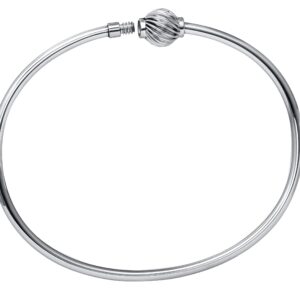 Lighthouse Creations The Traditional Sterling Silver Single Swirl Ball Threaded Bracelet from Cape Cod, 7 1/2"