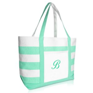 dalix monogram beach bag and totes for women personalized gifts mint green b