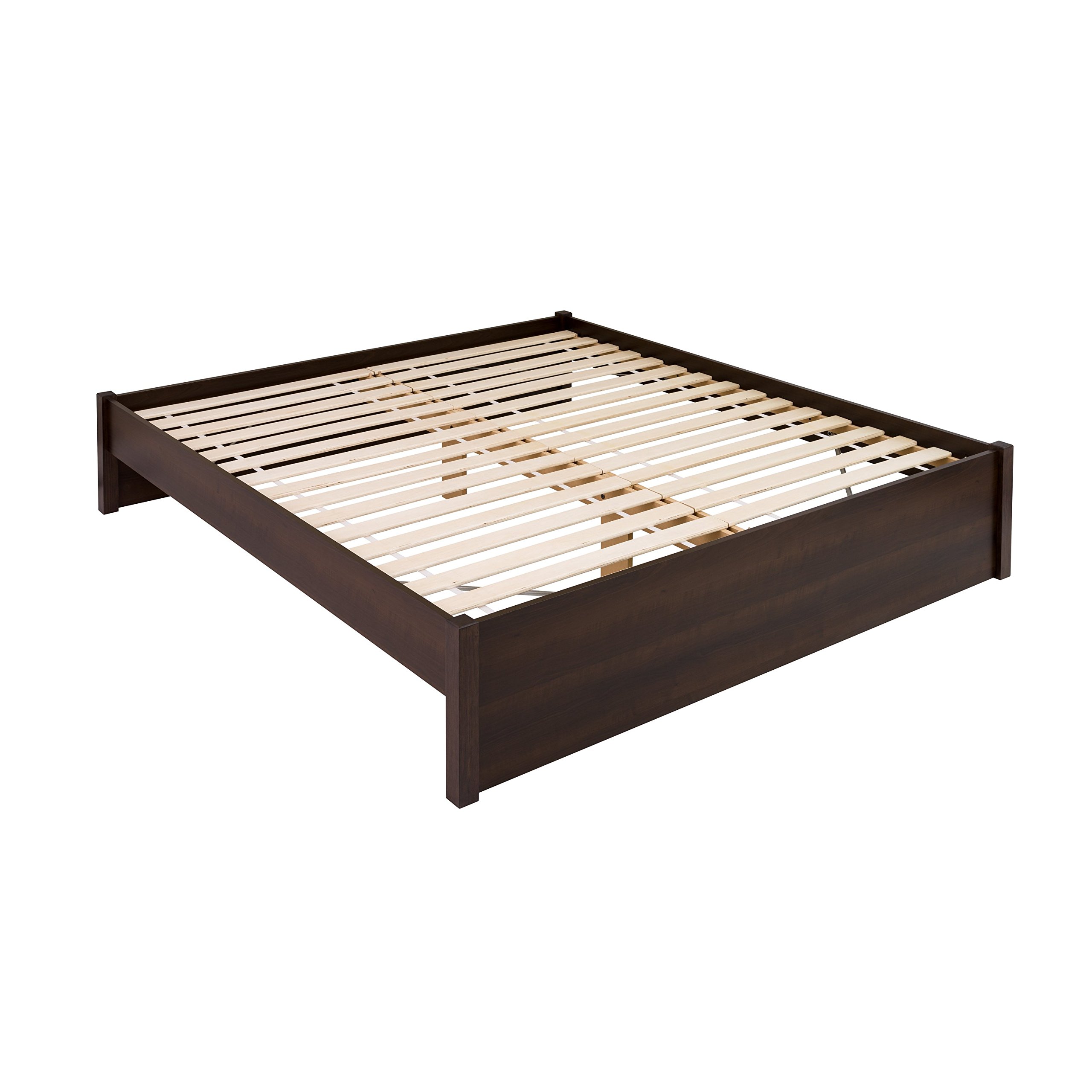 Prepac Select King 4-Post Raised Platform Bed with Under Bed Storage Space, Modern King Storage Bed 83" D x 79" W x 16" H, Espresso, EBSK-1302-2K