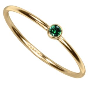 ugems 14kt gold filled green cz stacking ring size 7