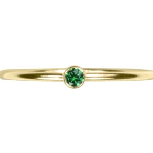 uGems 14kt Gold Filled Green CZ Stacking Ring Size 7