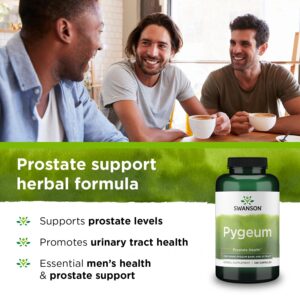 Swanson Pygeum - 120 Capsules, 400 mg Each - Herbal Supplement for Male Prostate Health, Bladder, and Urinary Tract Support (3 Pack)