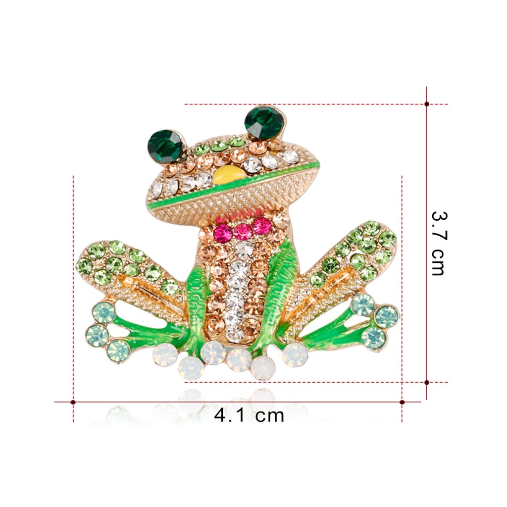 Comelyjewel Frog Brooch Pins for Women Men, Enamel Rhinestone Colorful