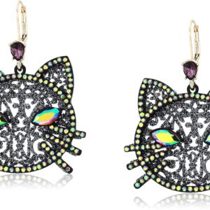 Betsey Johnson Cat Drop Earrings