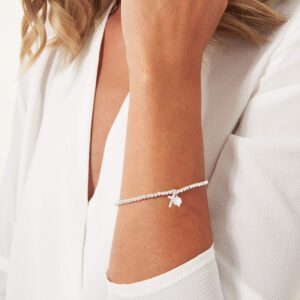 KATIE LOXTON A Little Confirmation Cross Silver Women's Stretch Adjustable Charm Bangle Bracelet