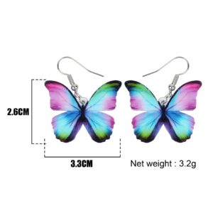 Bonsny Drop Dangle Floral Butterfly Earrings Fashion Insect Jewelry For Women Gift