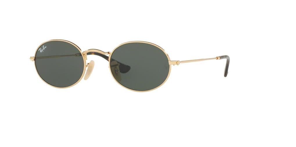 Ray-Ban RB3547N OVAL 001 51M Gold/Green Sunglasses For Men For Women + BUNDLE with Designer iWear Eyewear Kit