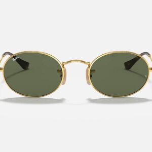 Ray-Ban RB3547N OVAL 001 51M Gold/Green Sunglasses For Men For Women + BUNDLE with Designer iWear Eyewear Kit