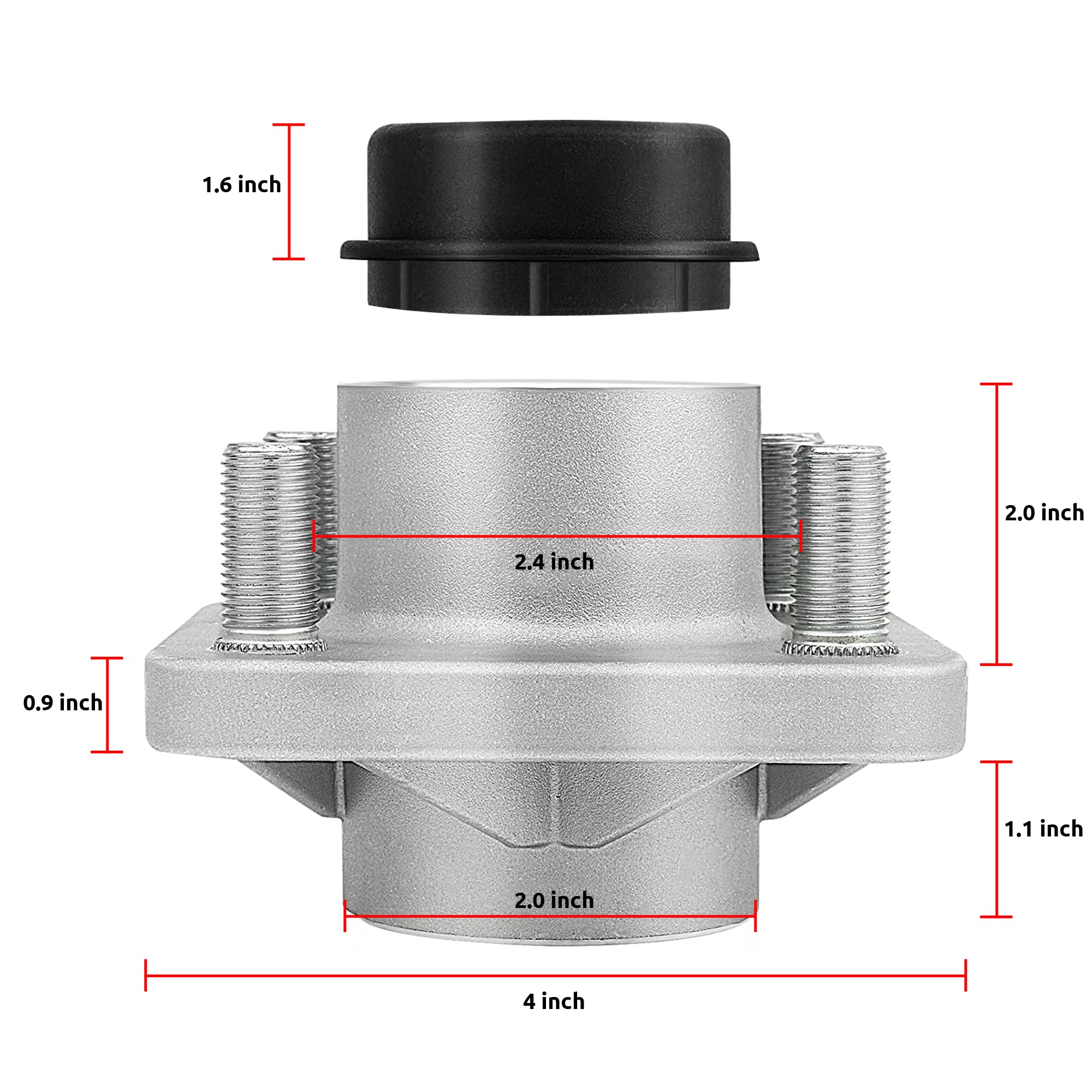 Huskey 2X Front Wheel Hub Bearing Assemblies and Bearings for Club Car DS & Precedent 2003 & Up G & E Models, Replaces OEM Part # 102357701, Aftermarket Reference # 6110