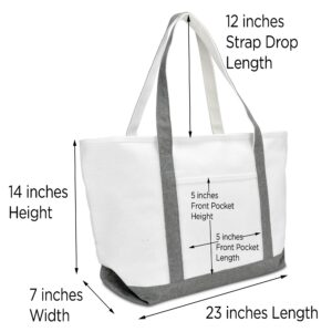 DALIX Beach Tote Bag Personalized Gifts for Women's Shoulder Bags Gray L