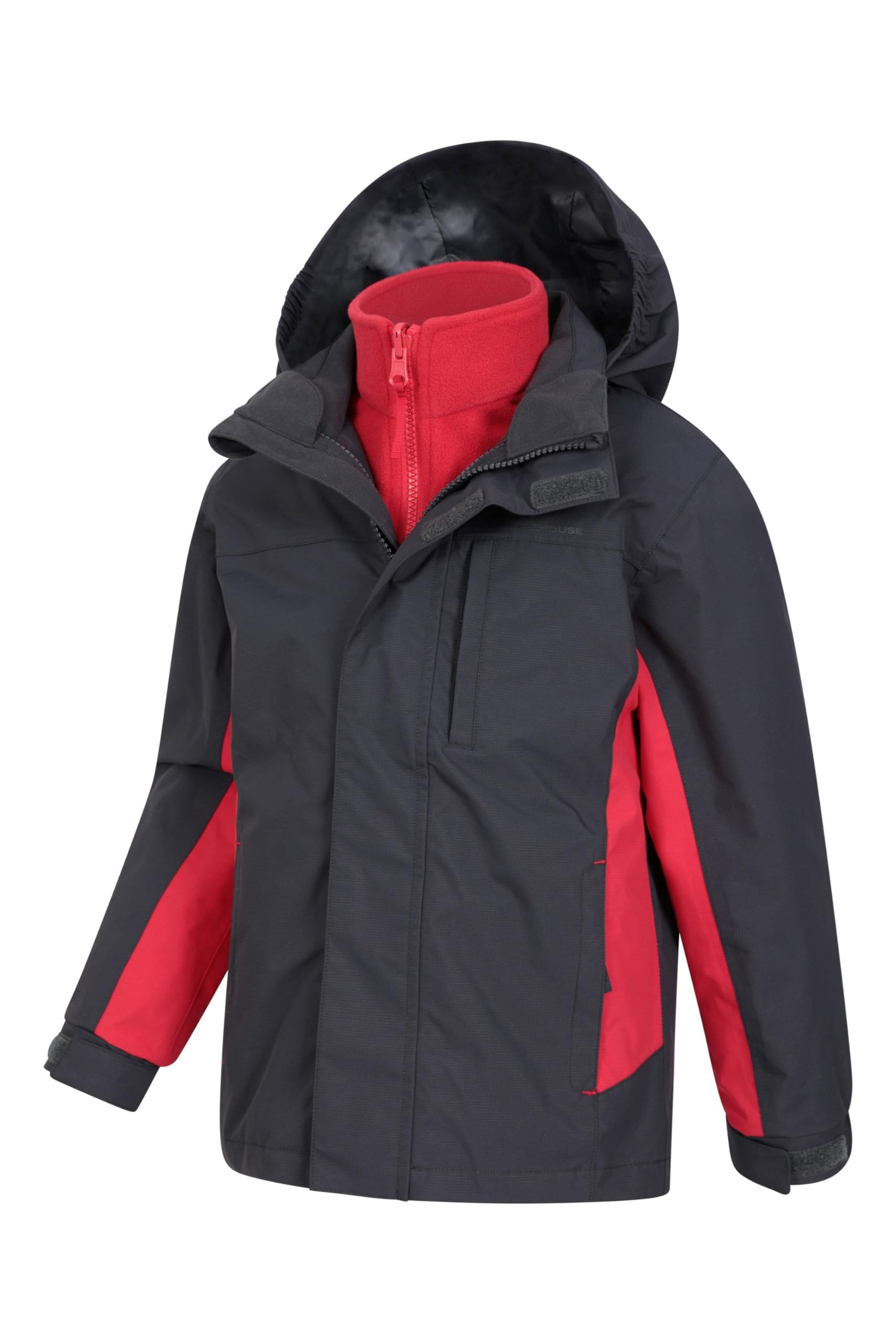 Mountain Warehouse Cannonball III Kids 3 in 1 Waterproof Jacket Grey Kids 7-8 Yrs (116-128 cm)