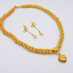 Heart Pikun Flower 22k 23k 24k Thai Baht Yellow Gold GP Necklace Pendant Jewelry Women