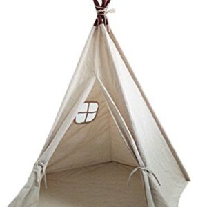 Laylala® Teepee Tent.India Teepee-Embroidery Elephant-Preassemble.5 Poles Design(Light Brown Color)